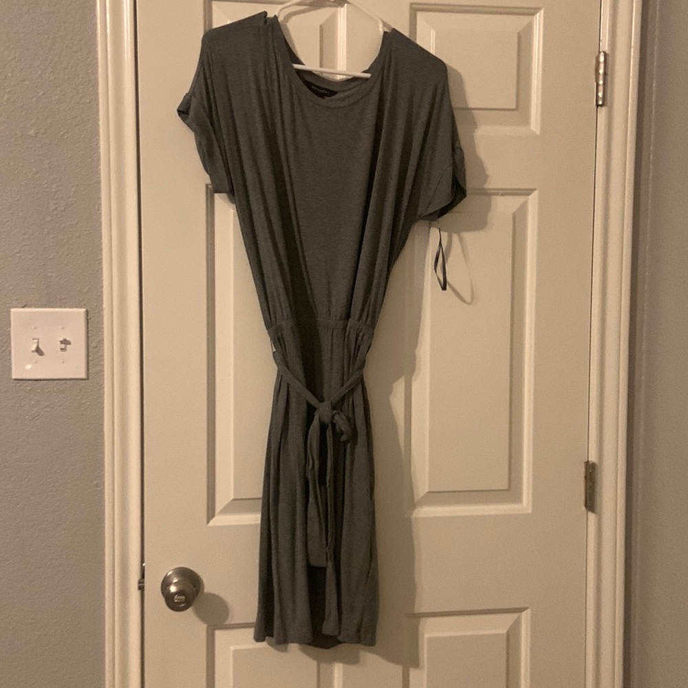 Banana Republic Petite Large Casual Gray Belted Dress